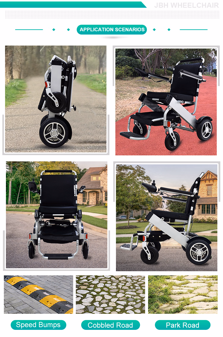 Light Hospital Foldable Electric Wheelchair with Leg Rests