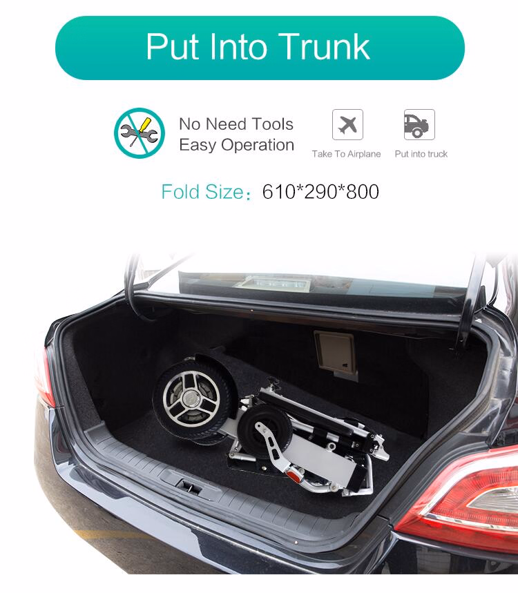 Light Hospital Foldable Electric Wheelchair with Leg Rests