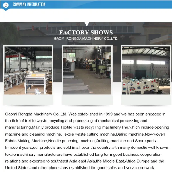 Used Clothes Garment Opening Machine for Recycling Textile / Clothes / Hard Waste / Yarn