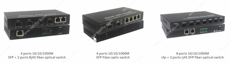 4 Ports Gigabit Fiber Ethernet Switch with 2 SFP Fiber Ports
