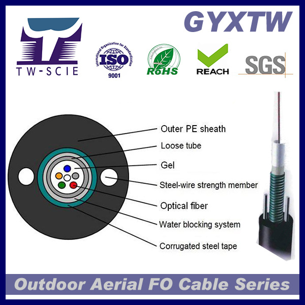 6/12core Multi-Mode Fiber GYXTW G652D Optical Fiber Network Cable