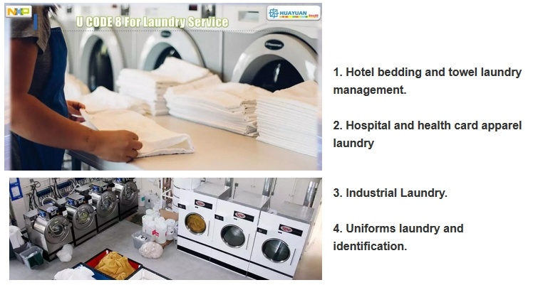 Laundry groups textile fabric tag UHF Robust LinTag RFID transponders on garments