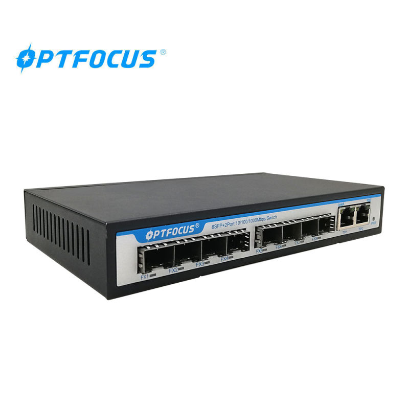 2 Layers 10 Ports Gigabit Ethernet Switch Optical SFP Switch