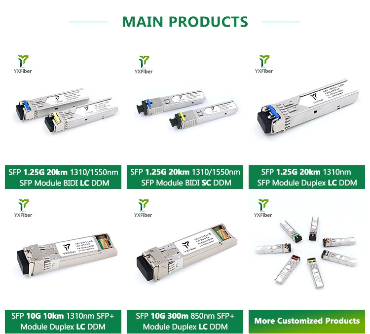 Bidi SFP with LC Connector Optical Transceiver Ethernet SFP Modules 155m 1310/1550nm 20km