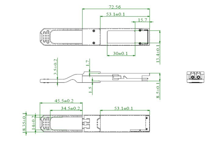 Qsfp28-100g-Lrs CWDM4 2km 1310nm LC Ddm Qsfp28 100g Optical Transceiver Modules