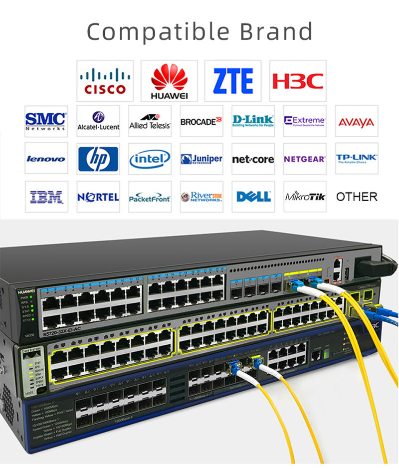 H3c SFP-Ge-Lx-Sm1310 Compatible 1000base-Lx SFP 1310nm 10km Dom LC SMF Transceiver Module