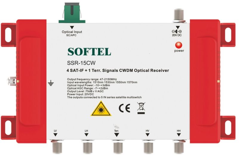 4 Sat-If +1 Terr. Signals CWDM Optical Receiver Satellite TV Receiver