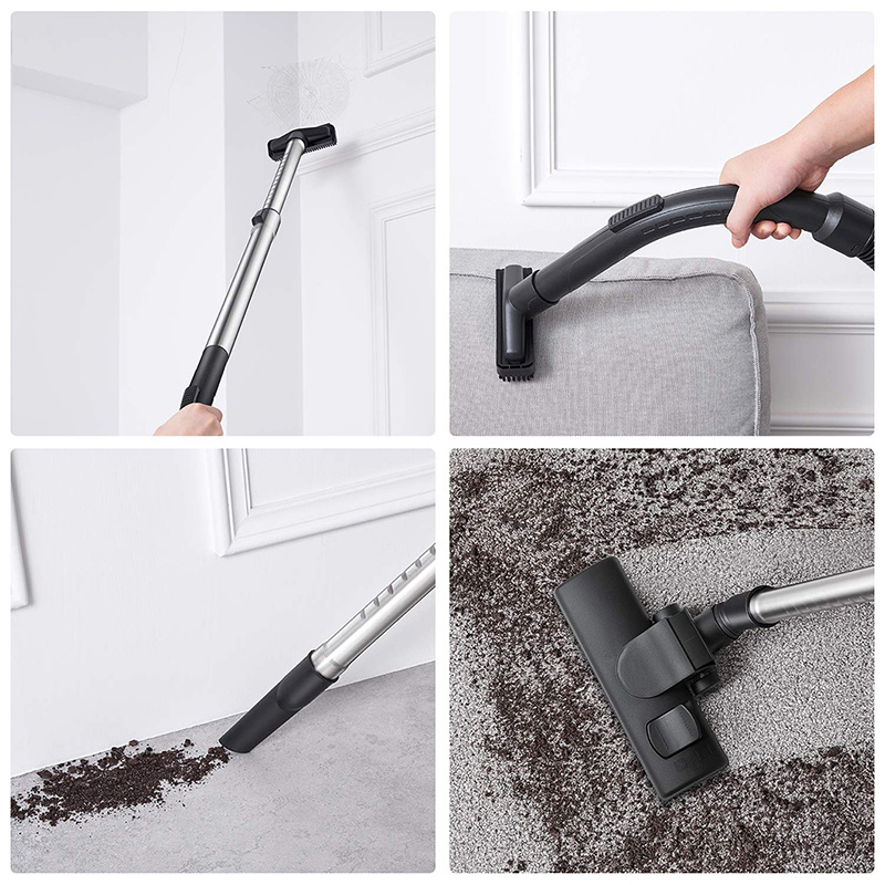 Silent Performer Bagless Canister Vacuum with 3-in-1 Crevice Tool and HEPA Filter