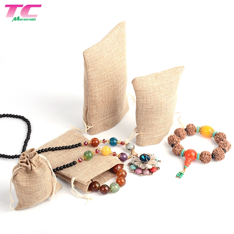 14.5 X 12.5cm Natural Color Burlap Jewelry Sack Gift Bags Small Burlap Bag