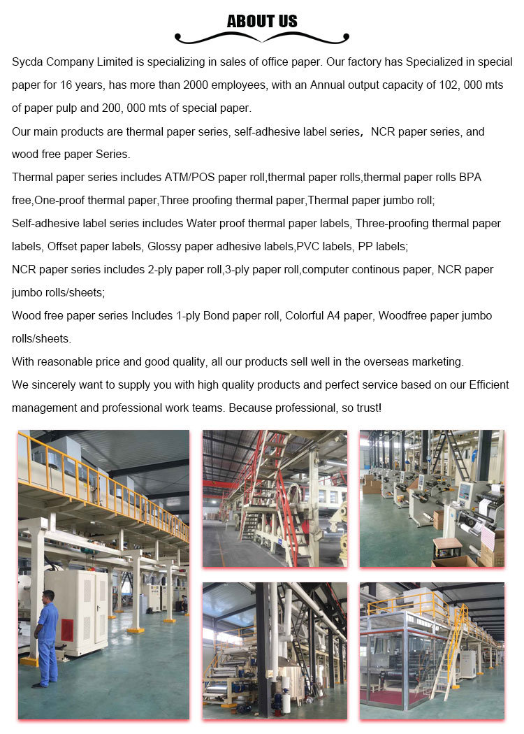 Carbonless Copy Paper NCR Paper Sheet