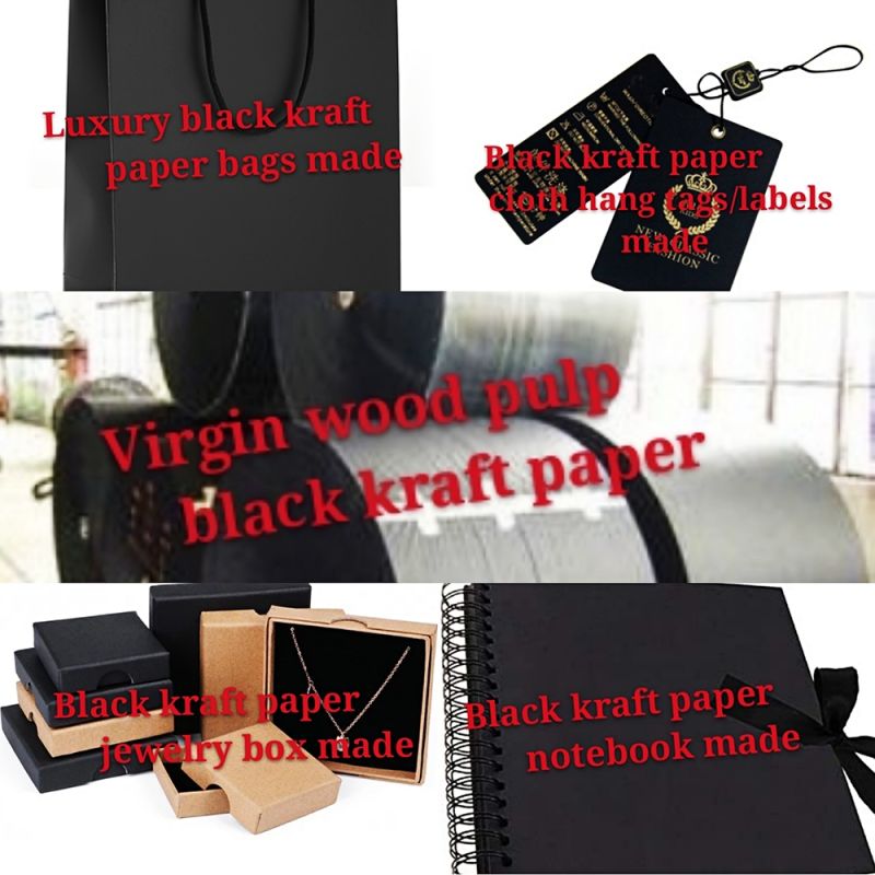 Virgin Wood Pulp Black Kraft Paper 110g for Flower Wrapping