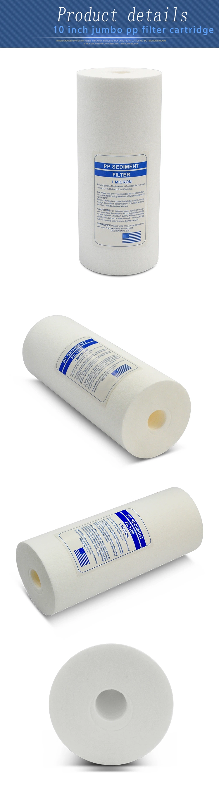 PP Filter Melt Blown Sediment Filter Cartridge with 5 Micron 1 Micron