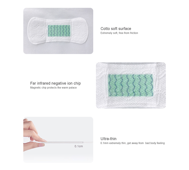 Night Time Disposable Lady Pads Cotton Dry Surface Sanitary Napkins for Female Use