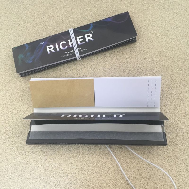 Rolling Paper with Filter Tips Closure by Rope with Watermark