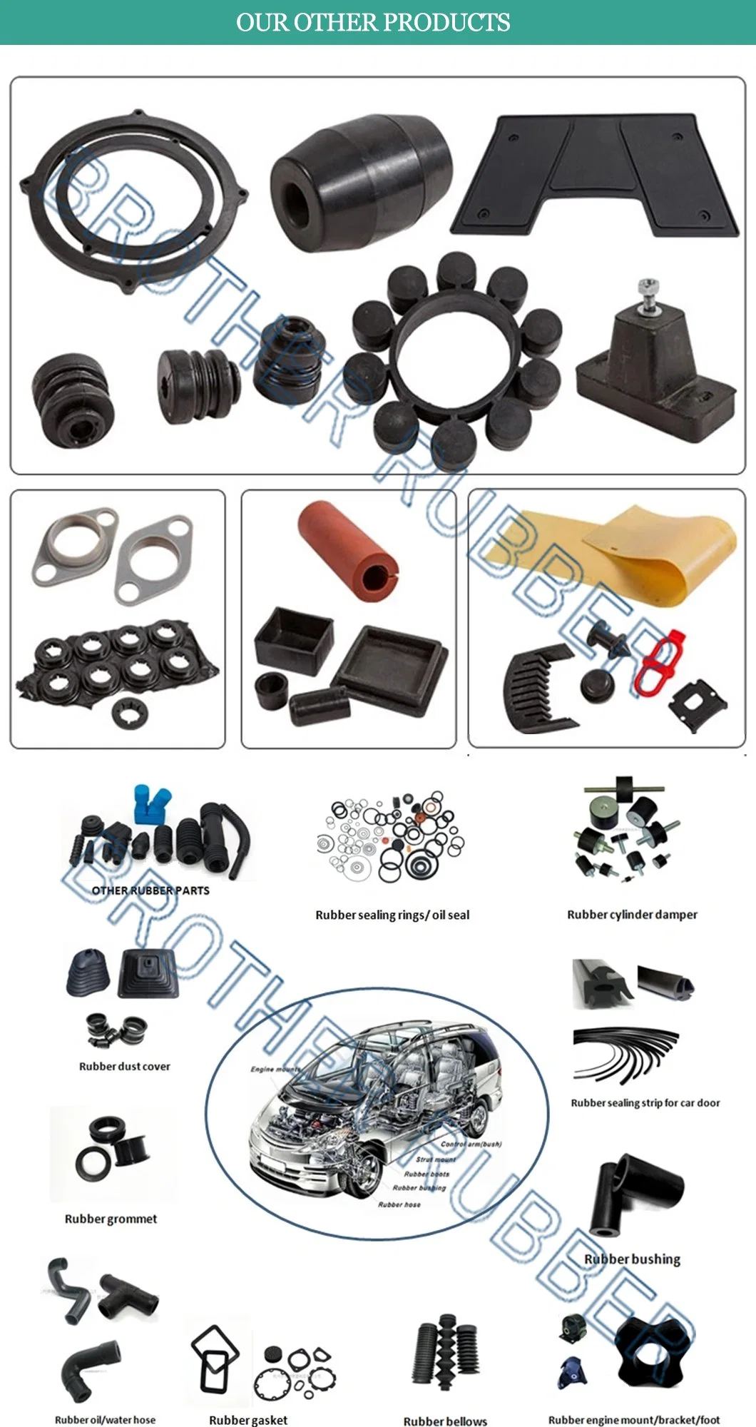Metal Bonded Rubber Resilient Mounting / Vibration Isolation Threaded Rubber Mount / Pad Pressure Machine Rubber Mount