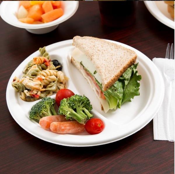 Round Disposable Eco-Friendly Sugarcane Bagasse Paper Plate