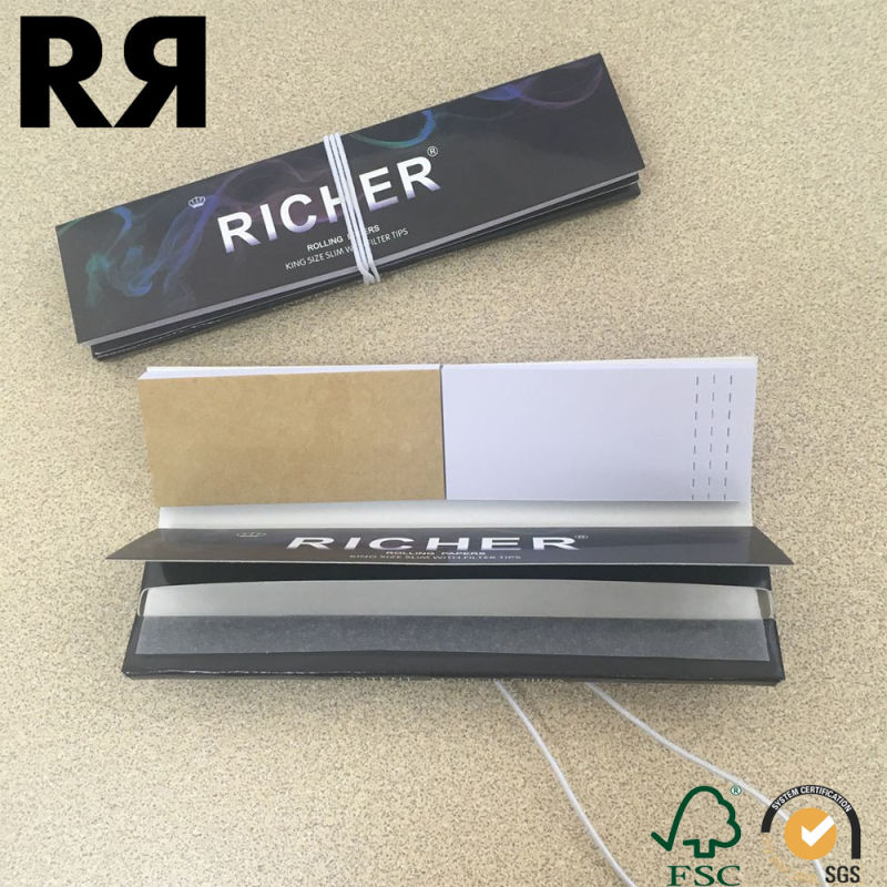 Rolling Paper with Filter Tips Closure by Rope with Watermark