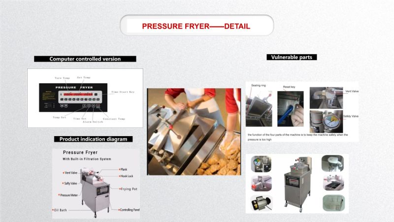 Pfg-800 Commercial Gas Pressure Fryer with Pump Oil Filter