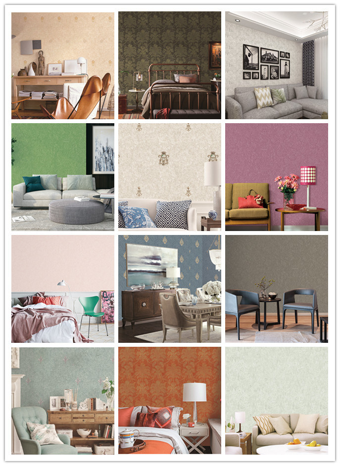 Modern Plain Delicate Wallpaper Waterproof Seamless Home Wallcovering with CE Approved