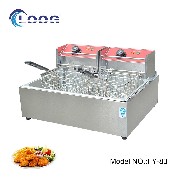Commercial Double-Tank Electric Deep Fryer Stainless Steel Electric Frying Machine Commercial Fryer Machine for Chips