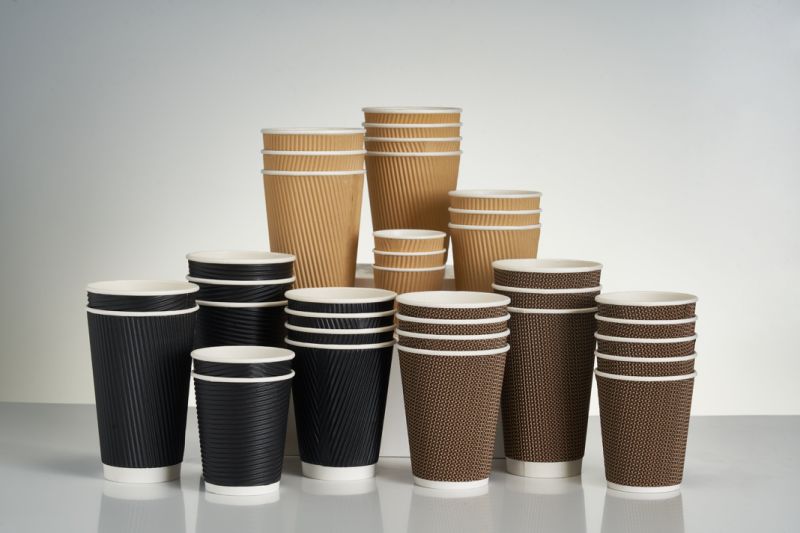 16 Oz Coffee Cups to Go Paper Cup Rippled