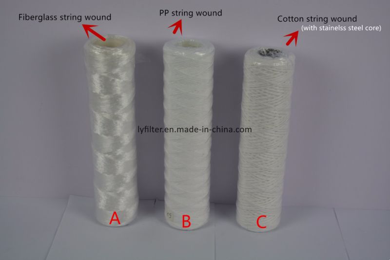 Guangzhou Manufacturer Jumbo PP String Wound Sediment Water Filter Cartridge 5 Micron 10X4.5'' 20X4.5''