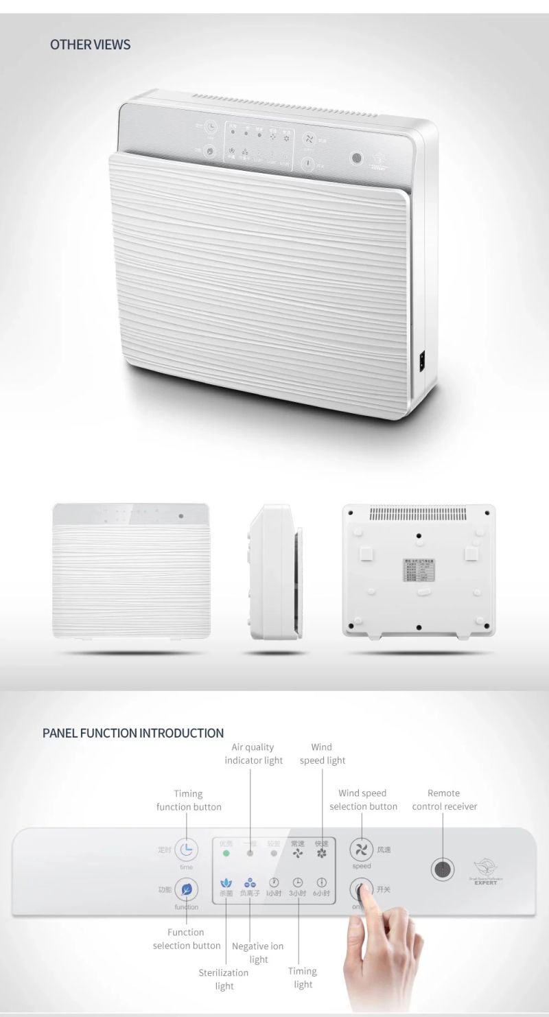 2020 Manufacture Portable Ionizer Air Purifier HEPA Filter UV Sterilization