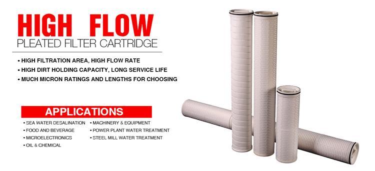 Water Filtration Large Flow Rate PP Pleated Filter Cartridge Hfu660uy100h