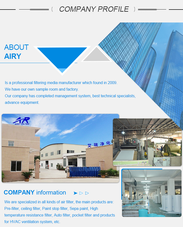 Airy Factory Price Spray Booth Filter Media Air Filter