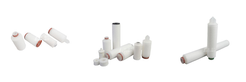 10 Inch Water Filter PVDF Pleated Membrane Cartridge Filter 0.1 Micron Filter Cartridge