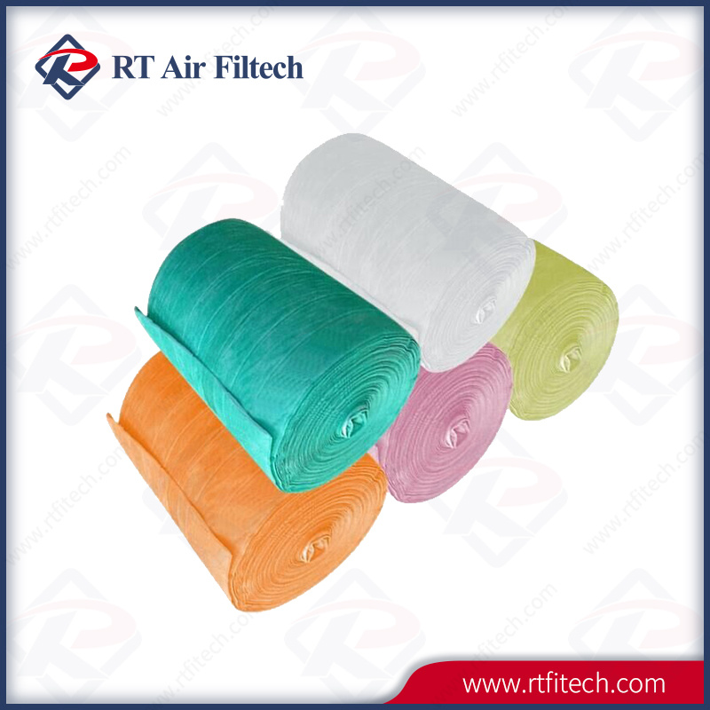 Synthetic Fiber Bag Filter Medium Efficiency Pocket Filter Media Roll