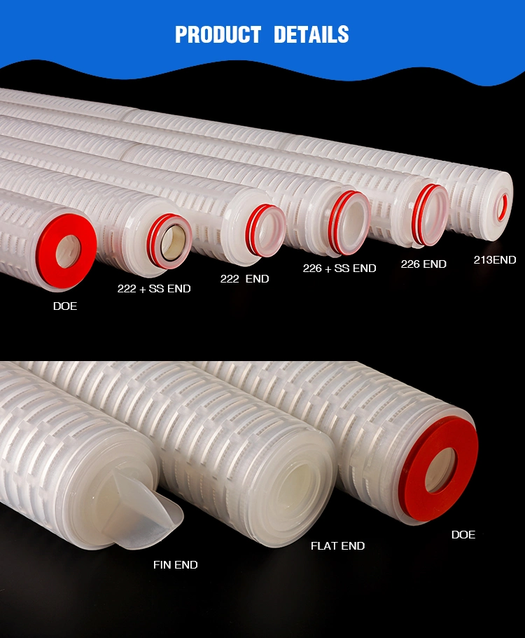 Darlly Hydrophobic PTFE Membrane Pleated Filter Cartridge for Electron Industry
