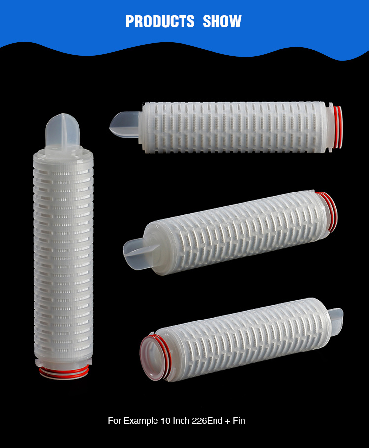 Darlly Hydrophobic PTFE Membrane Micron Pleated Filter Cartridge for Food and Beverage
