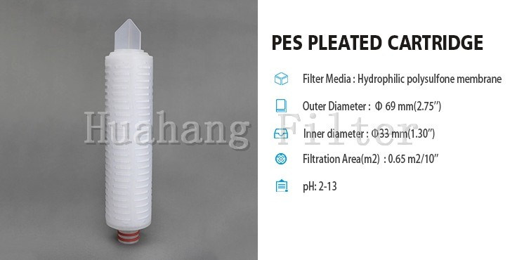 0.04um pore size PES Membrane water cartridge filter