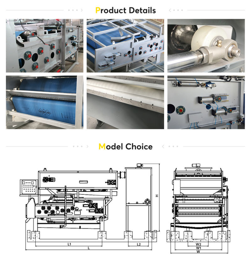 Sludge Dewatering Equipment Wastewater Filter Press Belt Solid Liquid Separation