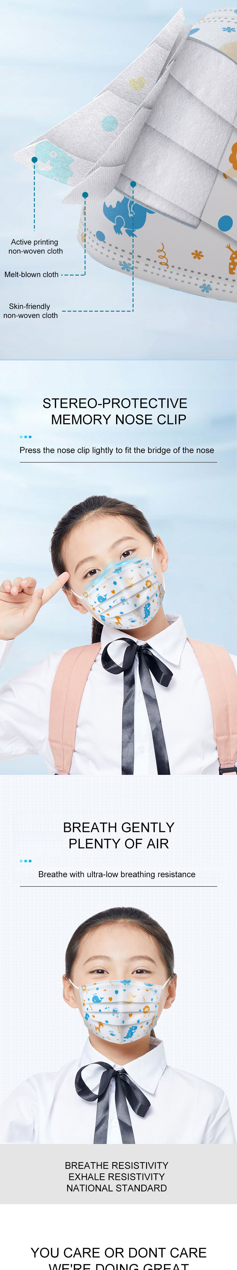 safety Meltblown Filter Dust Disposable Face Mask for Kids