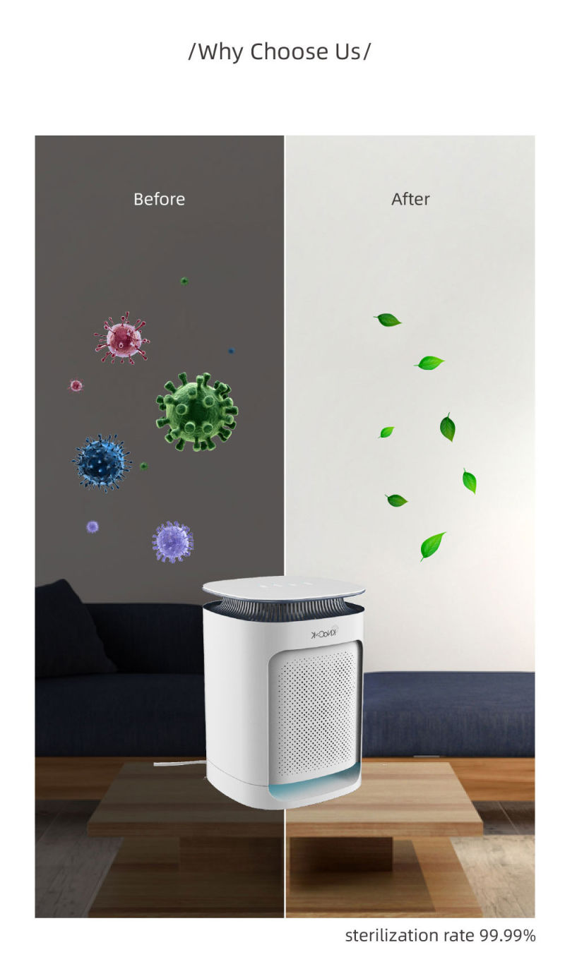 Intelligent Household Home Cleaner UVC Sterilization Air Purifier OEM UV Filter