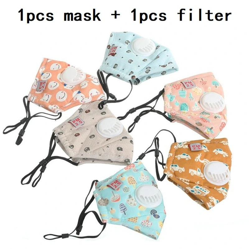 Reusable Face Mask with Filters Designer Washable Double-Layer Cotton Adjustable Mask with 4 Replaceable Carbon Filters