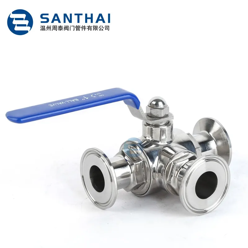 SS316 SS304 Sanitary Straight Ball Valve with Flange Ends