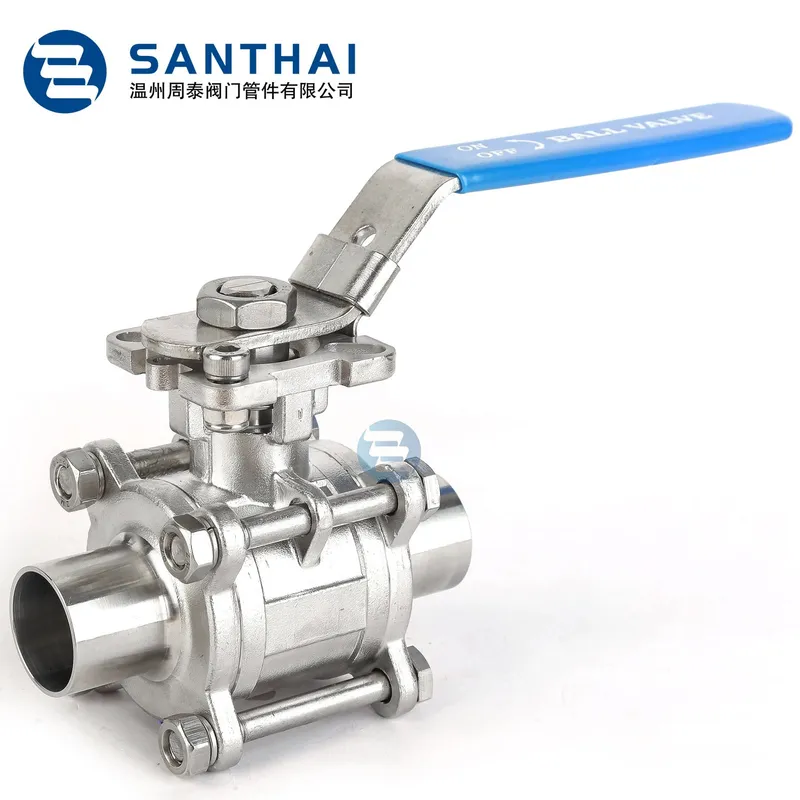 SS316 SS304 Sanitary Straight Ball Valve with Flange Ends