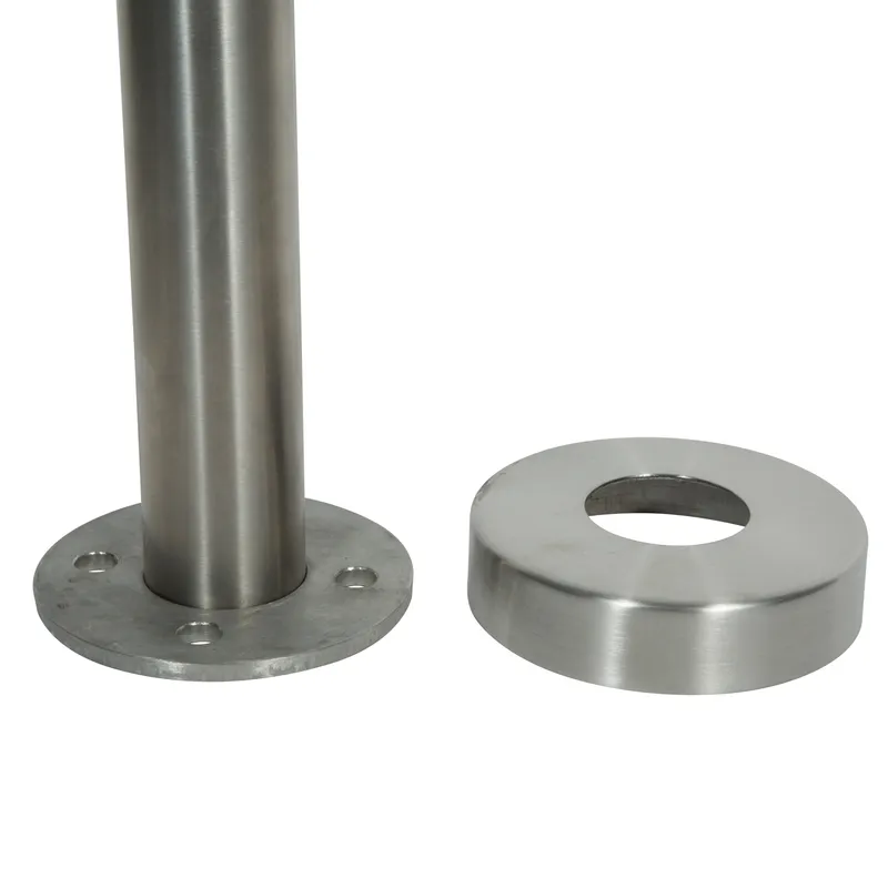 Stainless Steel Cover Plate for Round Post Floor Flange/Base Anchor on Staircase