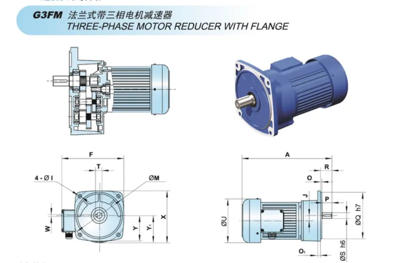 G3 Motor Reducer Power Transmission Gear Box with Foot Flange