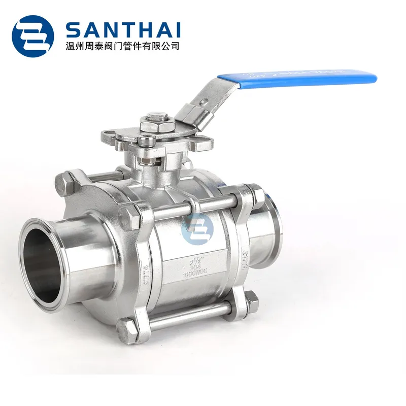 SS316 SS304 Sanitary Straight Ball Valve with Flange Ends