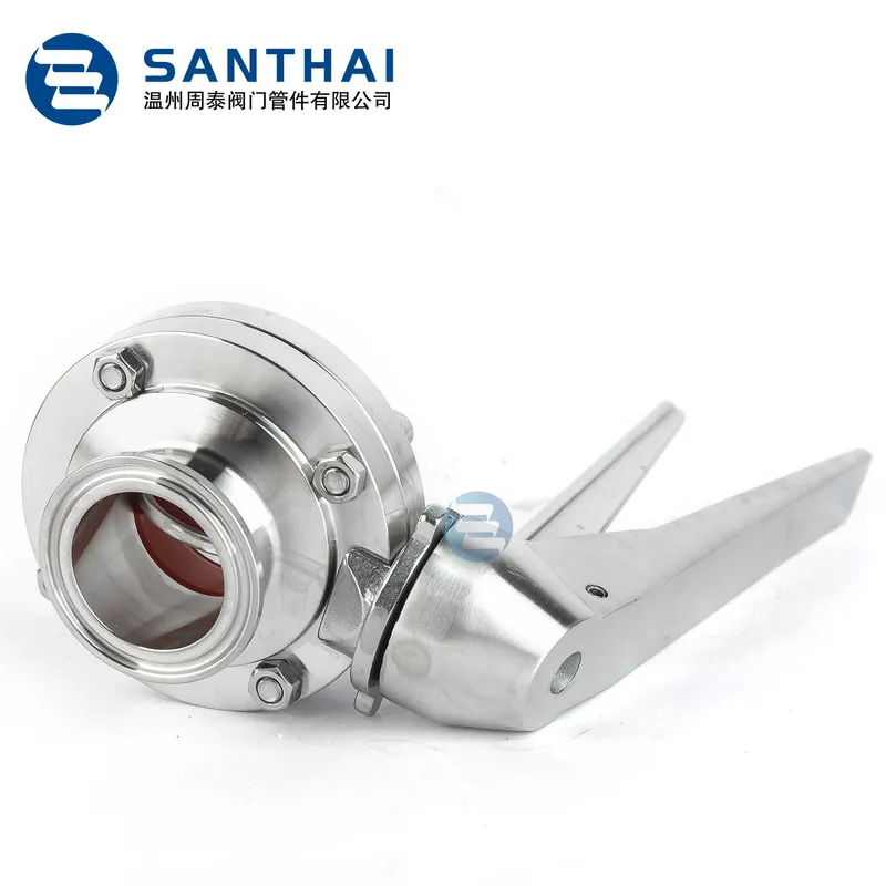 High Quality DIN SMS 3A Standard Sanitary Flange Butterfly Valve