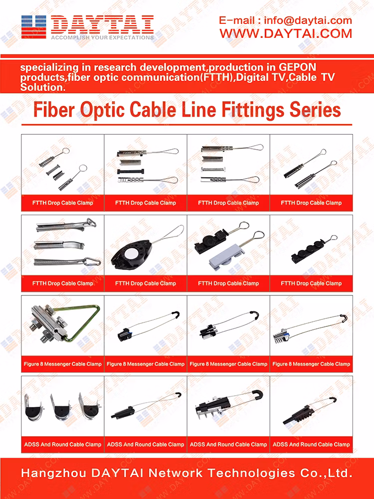 FTTH Plastic Aerial Cable Anchor Clamp for ADSS Cable or Round Type Cable 6~9mm