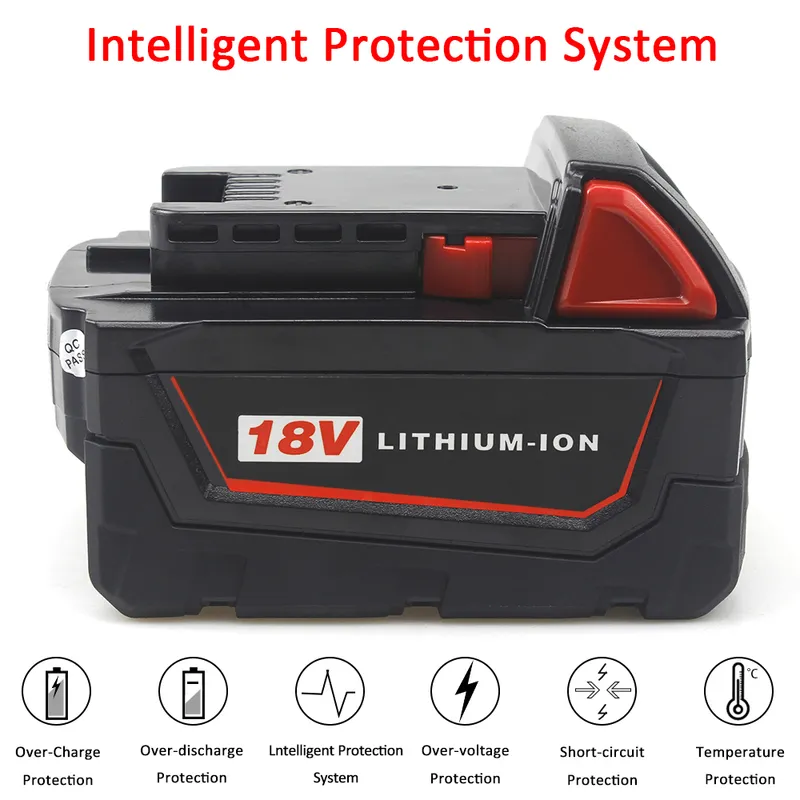 M18 6.0ah 18V Replacement Power Tool Battery Compatible with Milwaukee Lithium-Ion Battery Pack Cordless