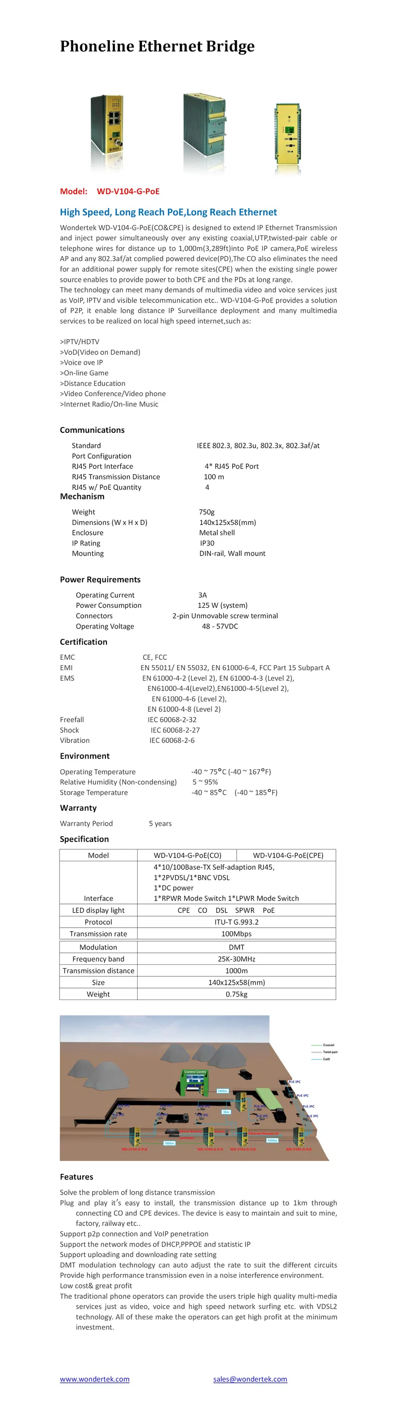 High Speed, Long Reach PoE,Long Reach Ethernet