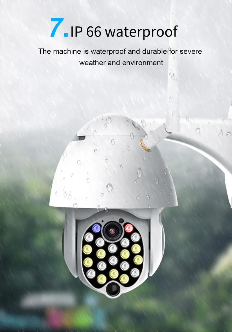 HD 1080P Wireless Wired PTZ WiFi IP Camera