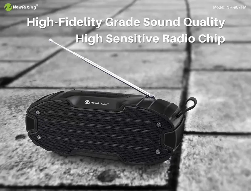 Outdoor Wireless Bluetooth Speaker Nr-907FM, with TF/USB/FM Antenna/Aux/Handsfree/Tws