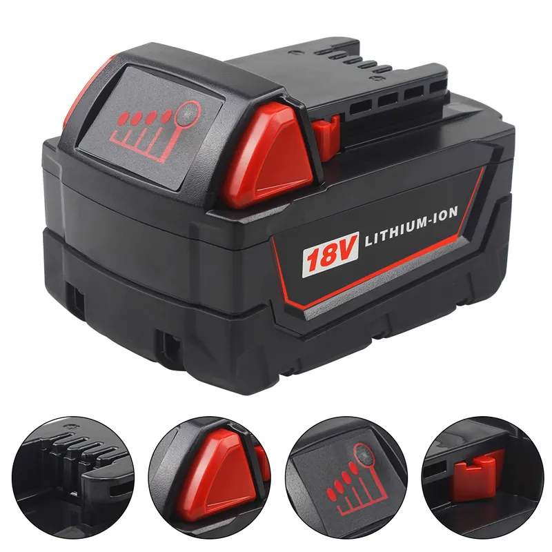 M18 6.0ah 18V Replacement Power Tool Battery Compatible with Milwaukee Lithium-Ion Battery Pack Cordless